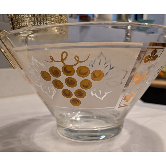 Anchor Hocking Vintage Chip & Dip Bowl Set Grapevine Design salsa 1970s - Picture 5 of 16